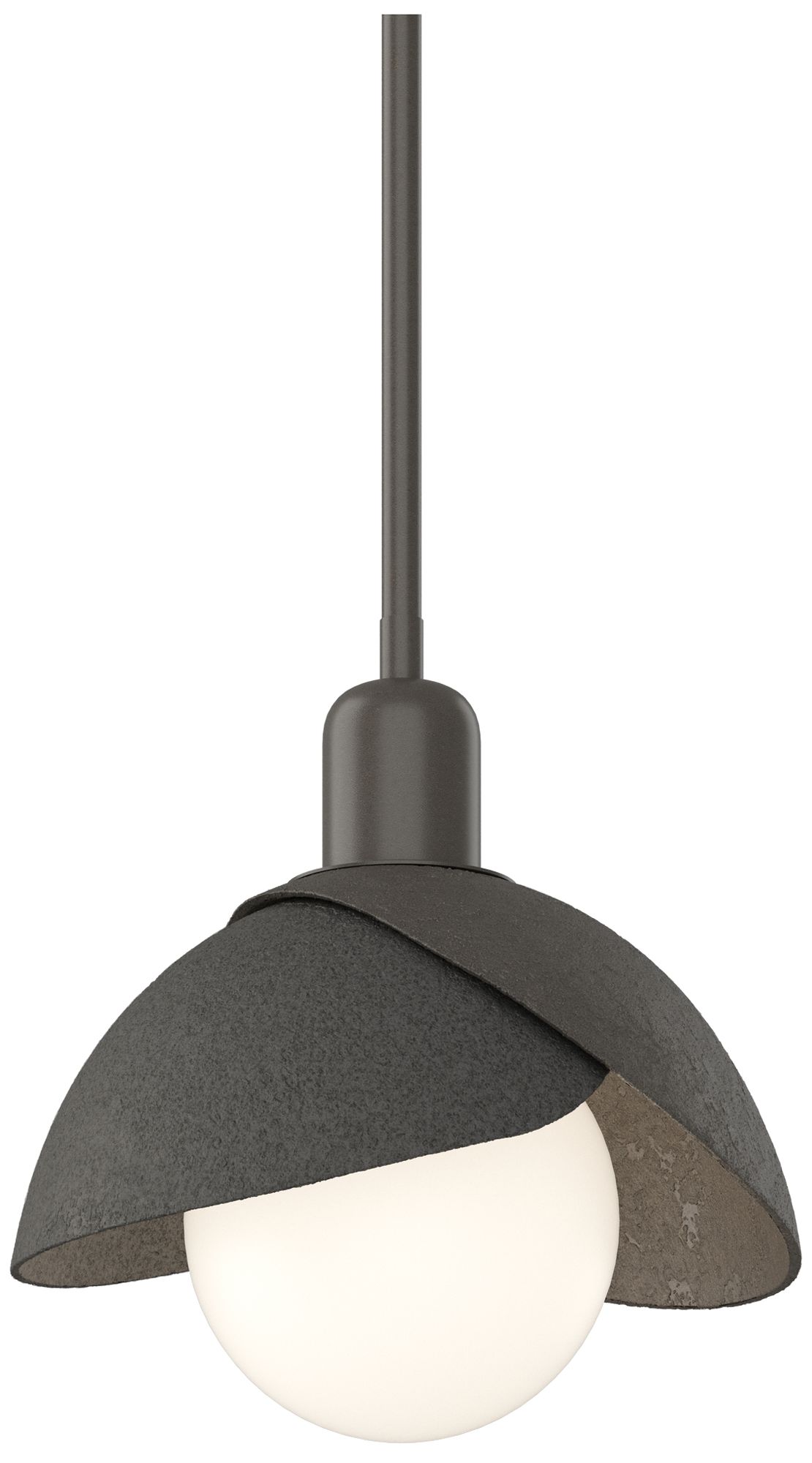 Brooklyn 9" Wide Dark Smoke Mini Pendant w/ Natural Iron