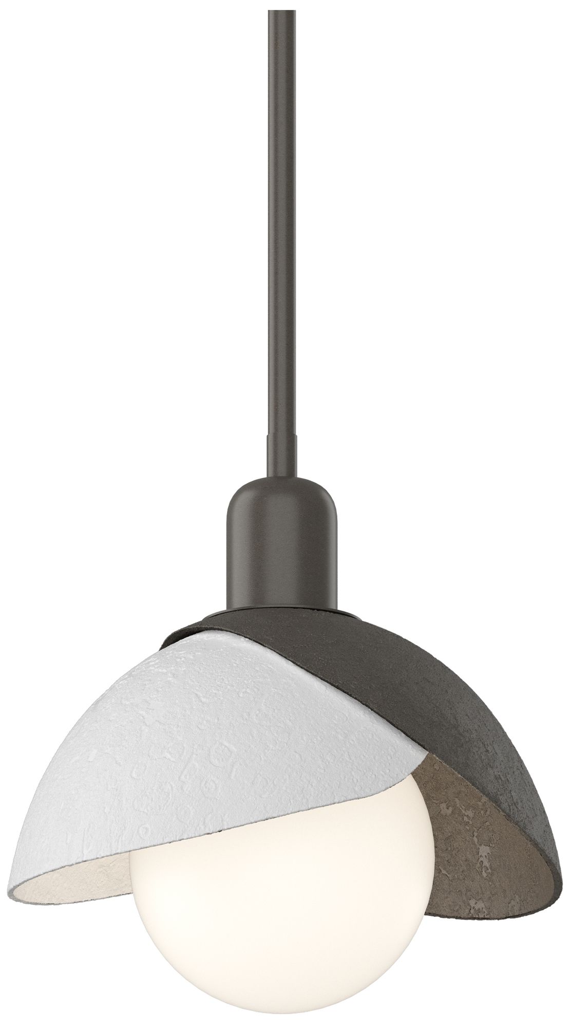Brooklyn 9" Wide Dark Smoke Mini Pendant w/ White