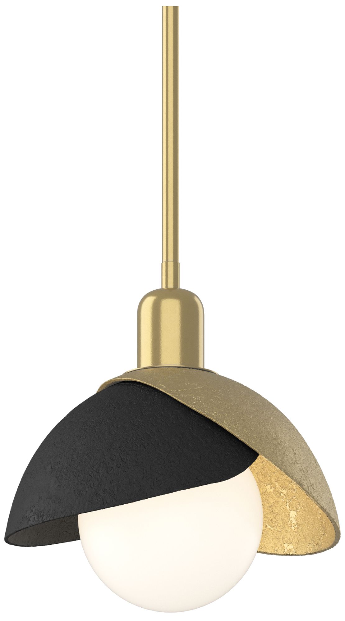 Brooklyn 9" Wide Modern Brass Mini Pendant w/ Black