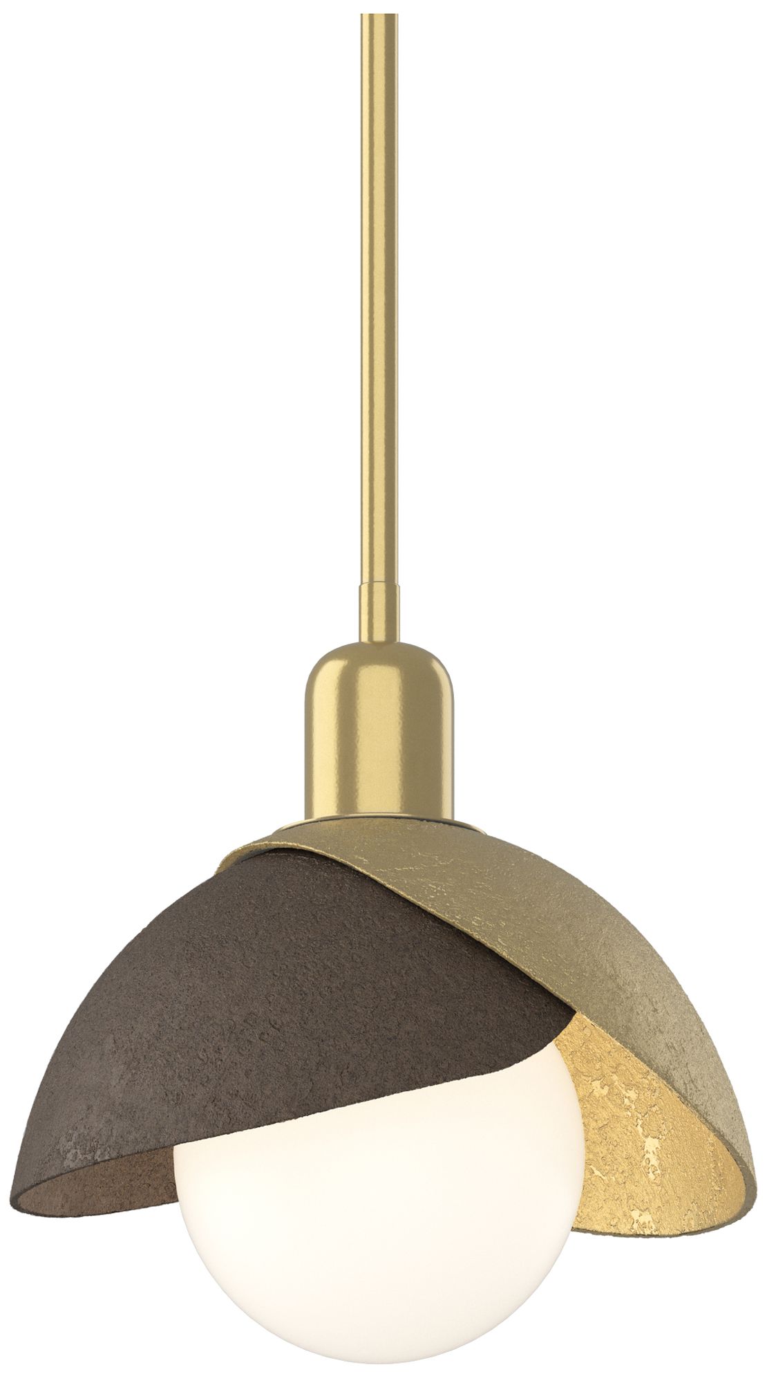 Brooklyn 9" Wide Modern Brass Mini Pendant w/ Bronze