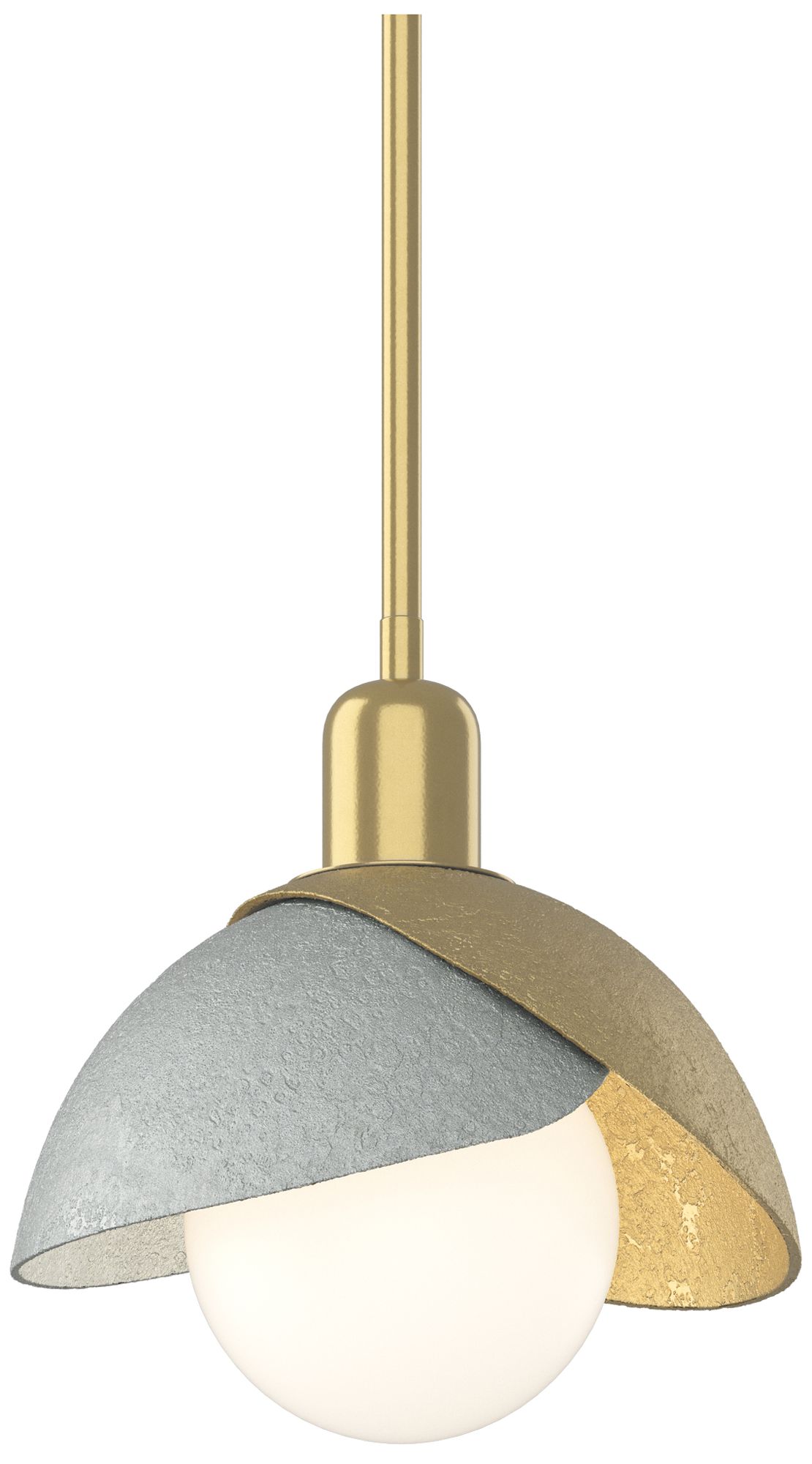 Brooklyn 9" Wide Modern Brass Mini Pendant w/ Vintage Platinum