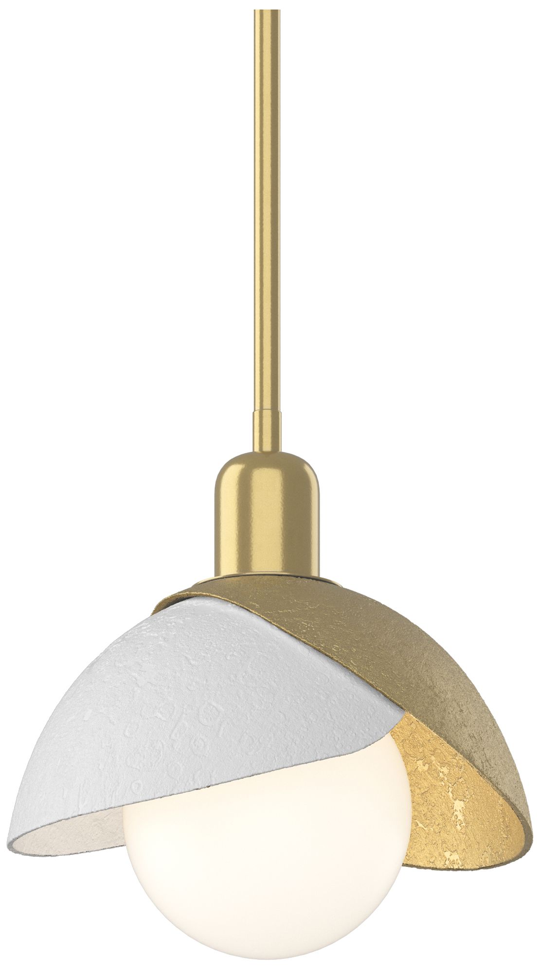 Brooklyn 9" Wide Modern Brass Mini Pendant w/ White