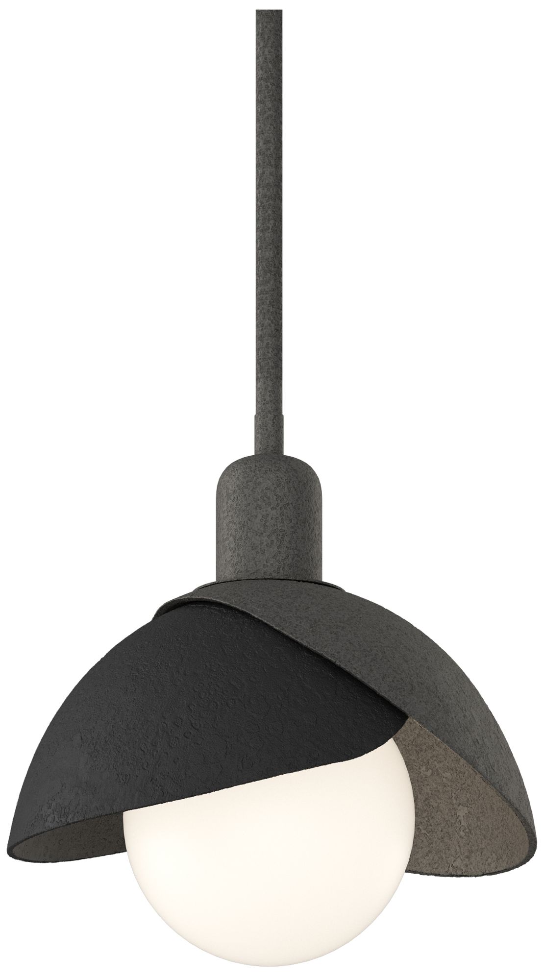 Brooklyn 9" Wide Natural Iron Mini Pendant w/ Black