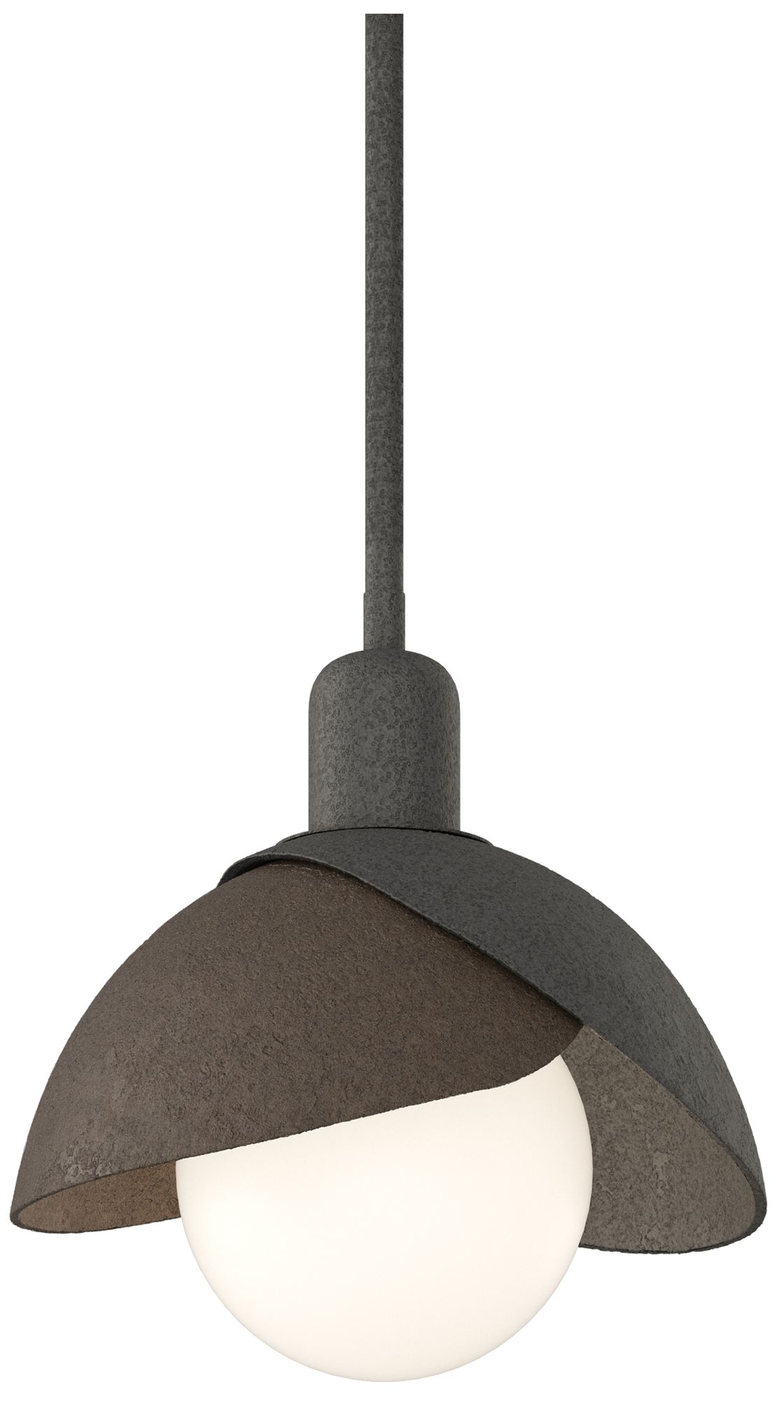 Brooklyn 9" Wide Natural Iron Mini Pendant w/ Bronze