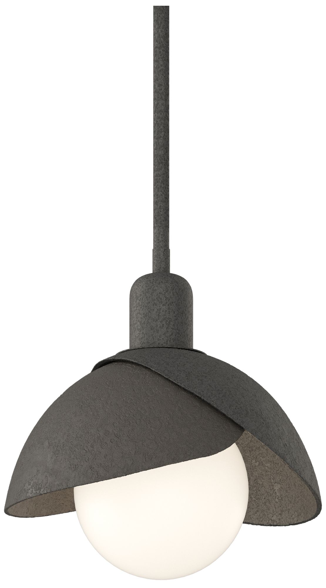 Brooklyn 9" Wide Natural Iron Mini Pendant w/ Dark Smoke