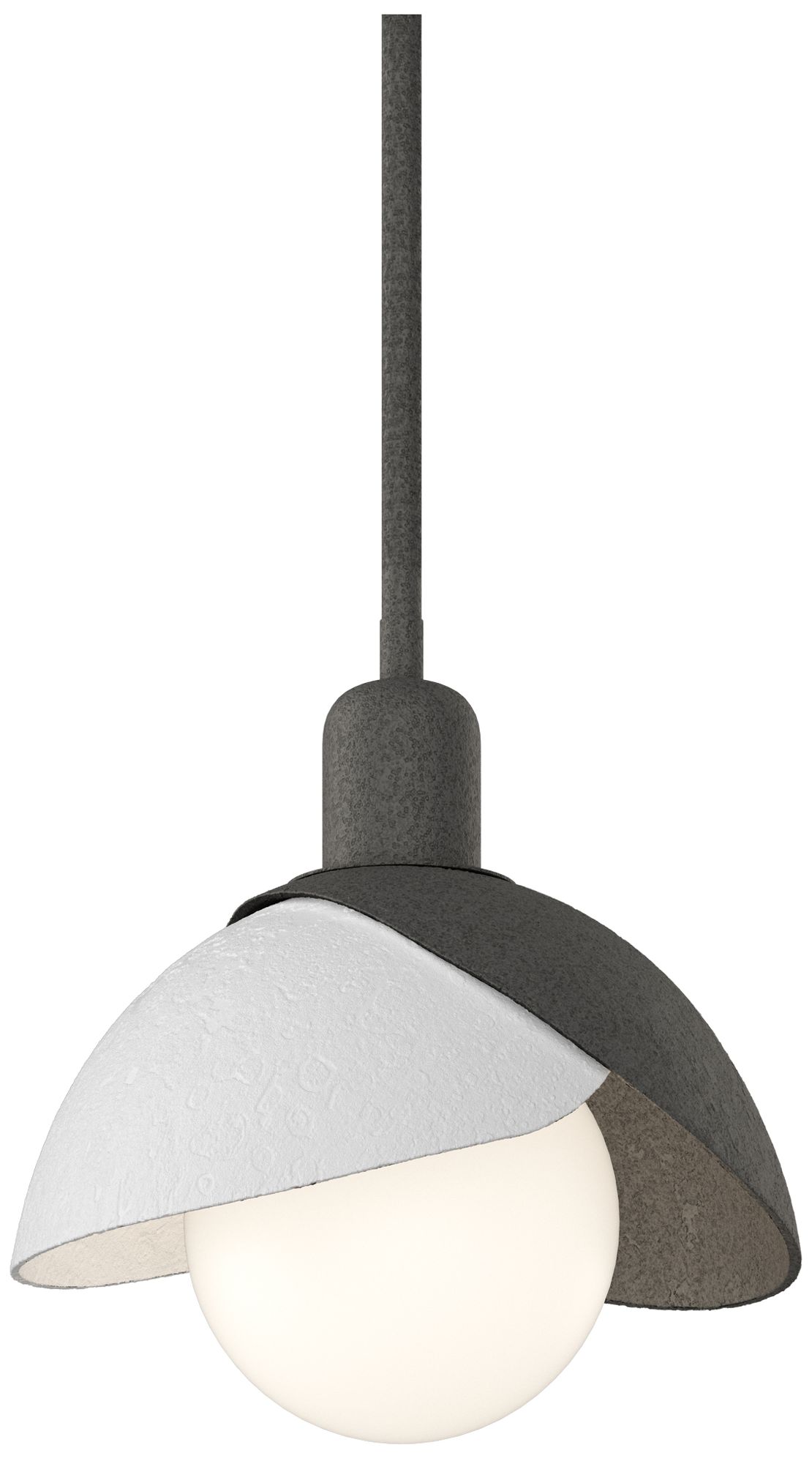Brooklyn 9" Wide Natural Iron Mini Pendant w/ White