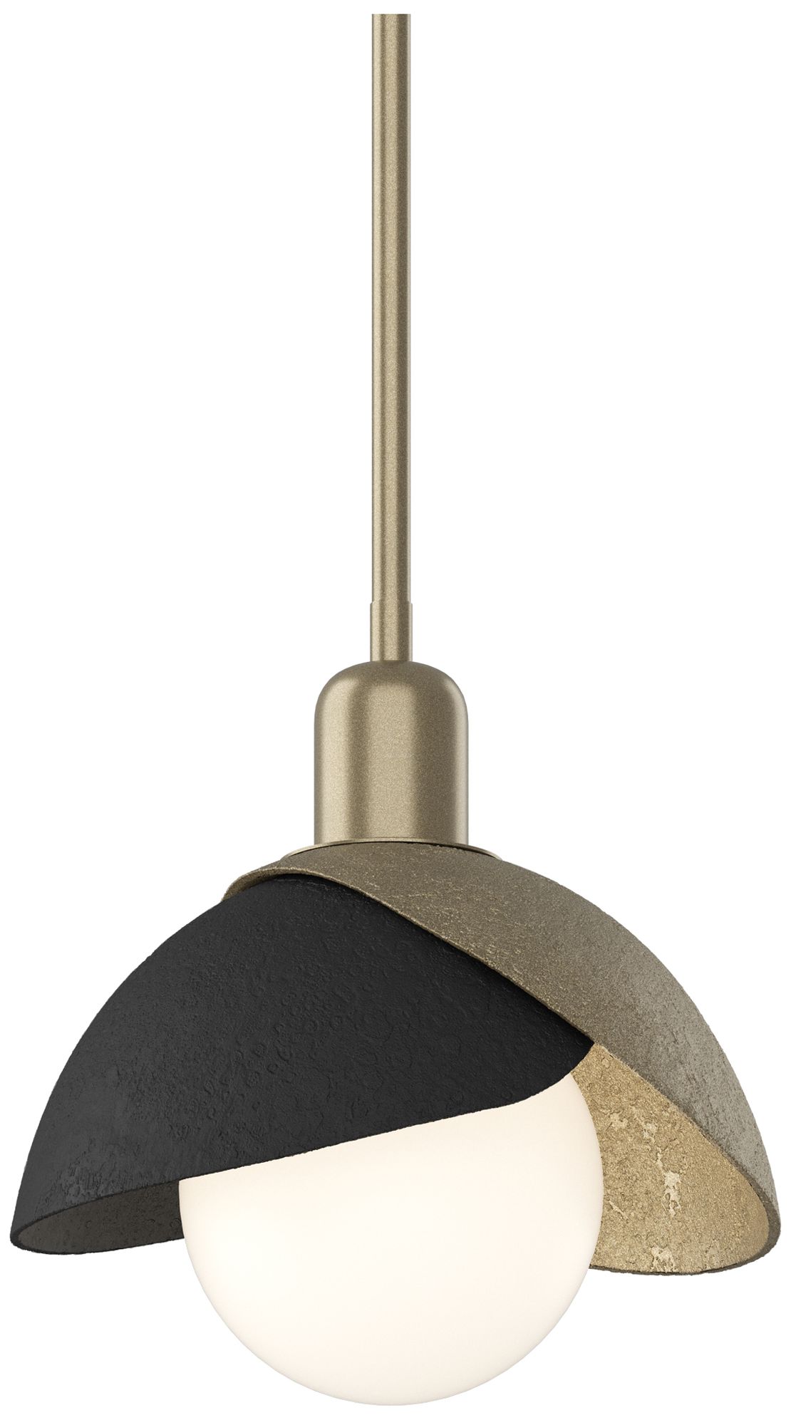 Brooklyn 9" Wide Soft Gold Mini Pendant w/ Black
