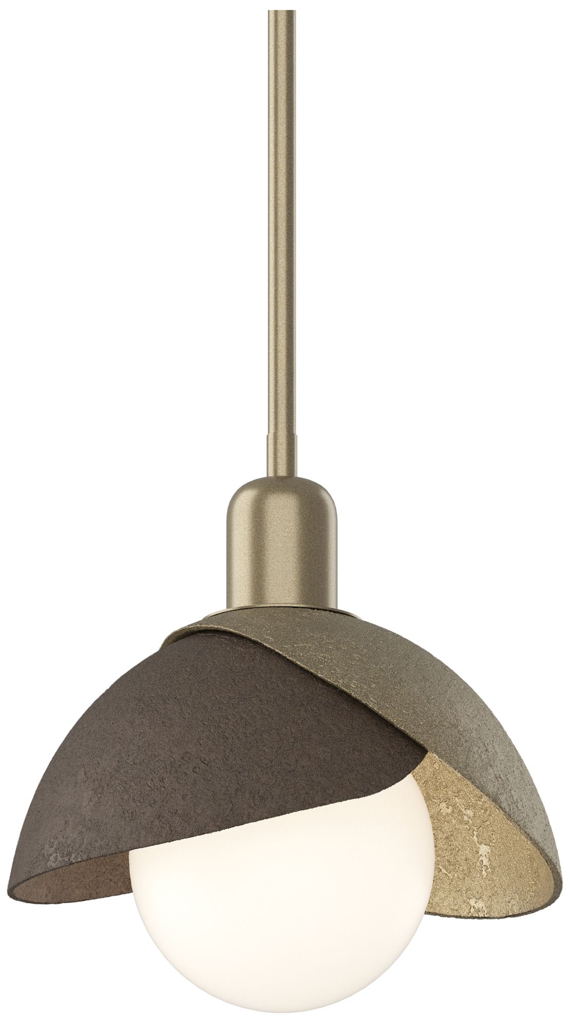 Brooklyn 9" Wide Soft Gold Mini Pendant w/ Bronze