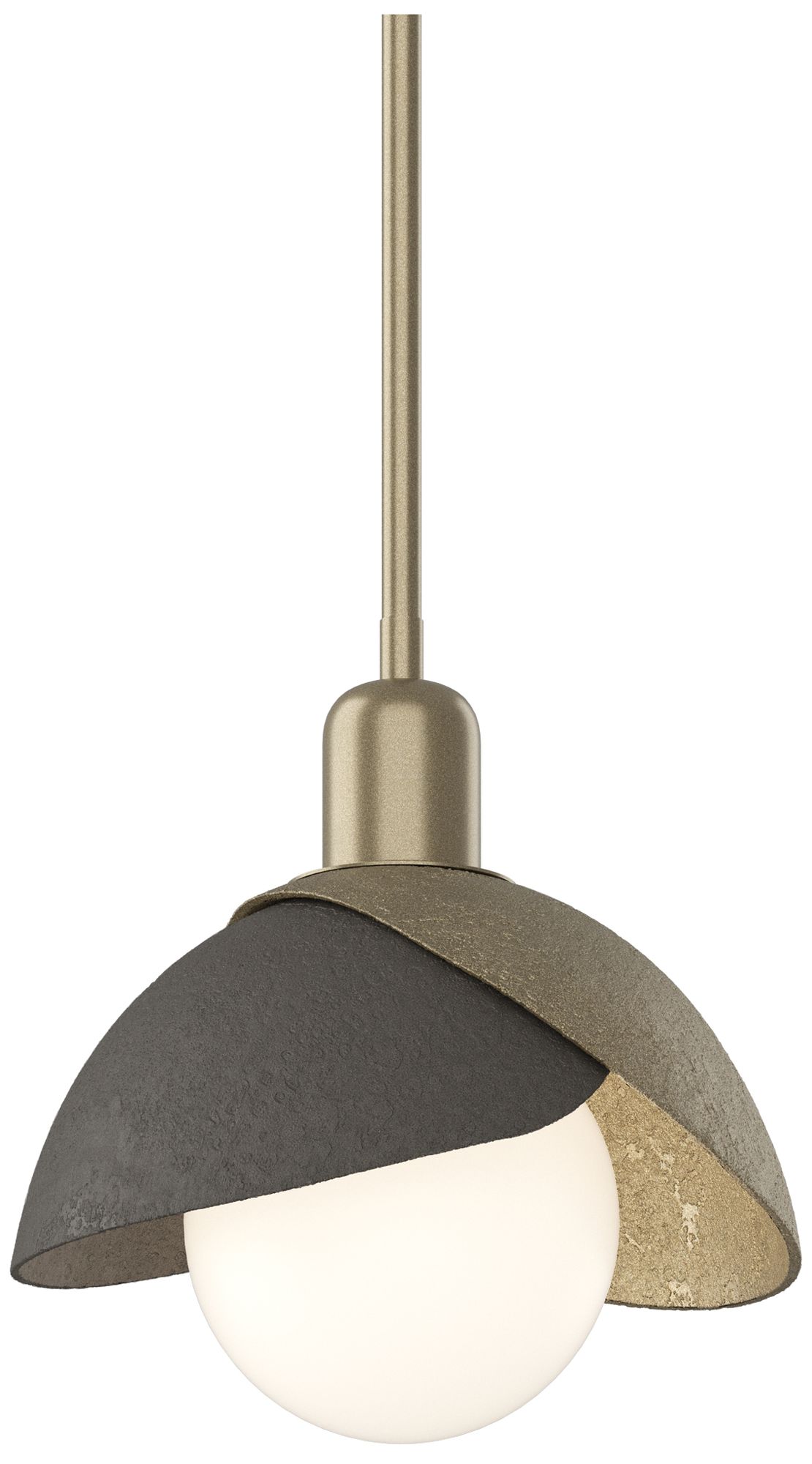 Brooklyn 9" Wide Soft Gold Mini Pendant w/ Dark Smoke