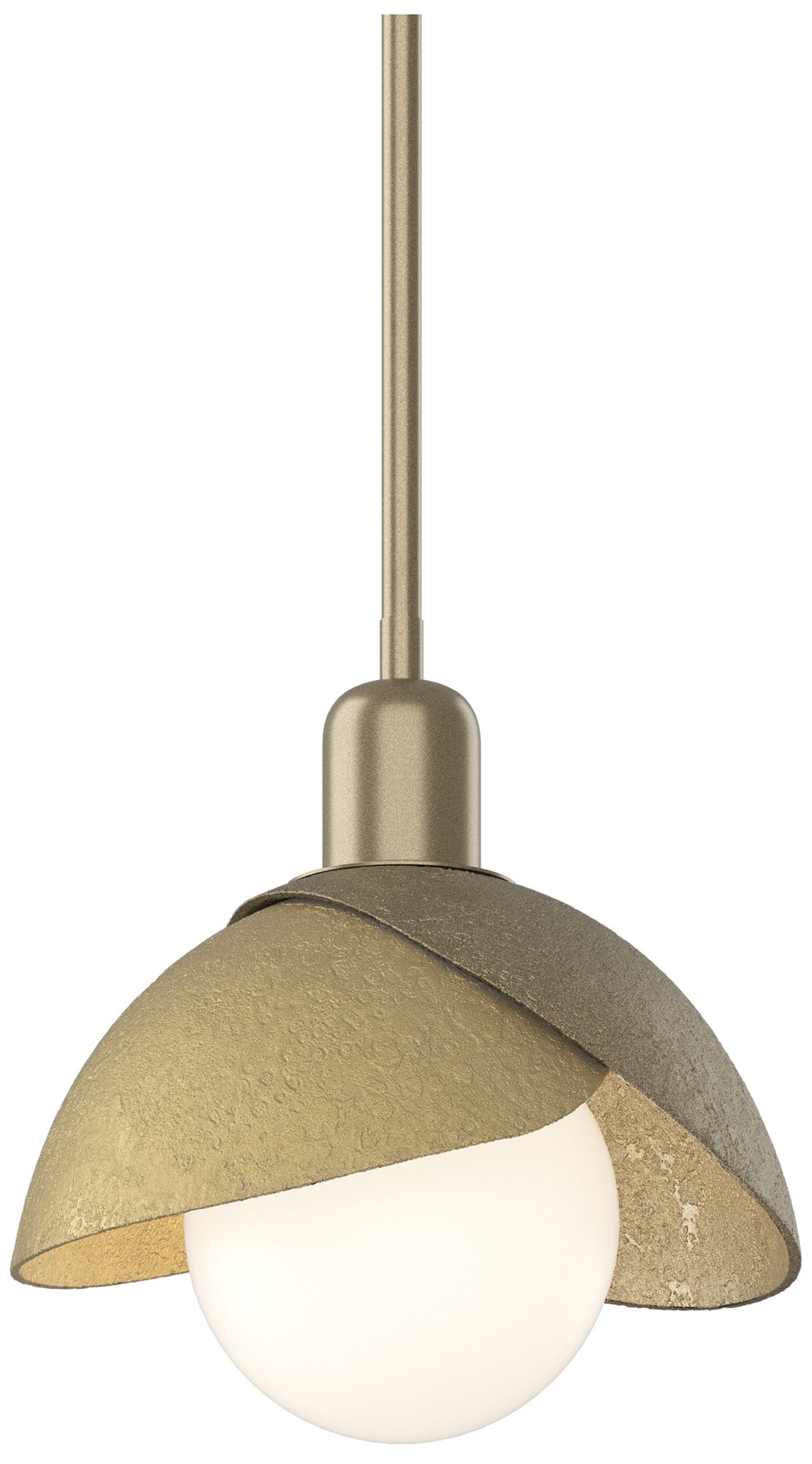 Brooklyn 9" Wide Soft Gold Mini Pendant w/ Modern Brass