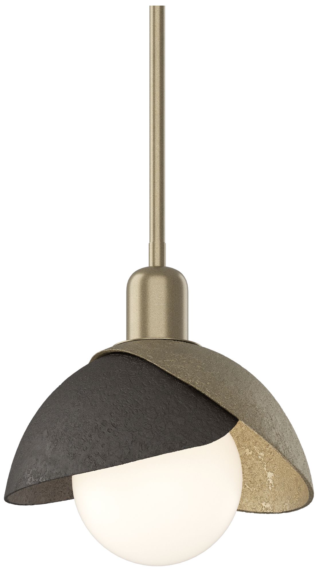 Brooklyn 9" Wide Soft Gold Mini Pendant w/ Oil Rubbed Bronze
