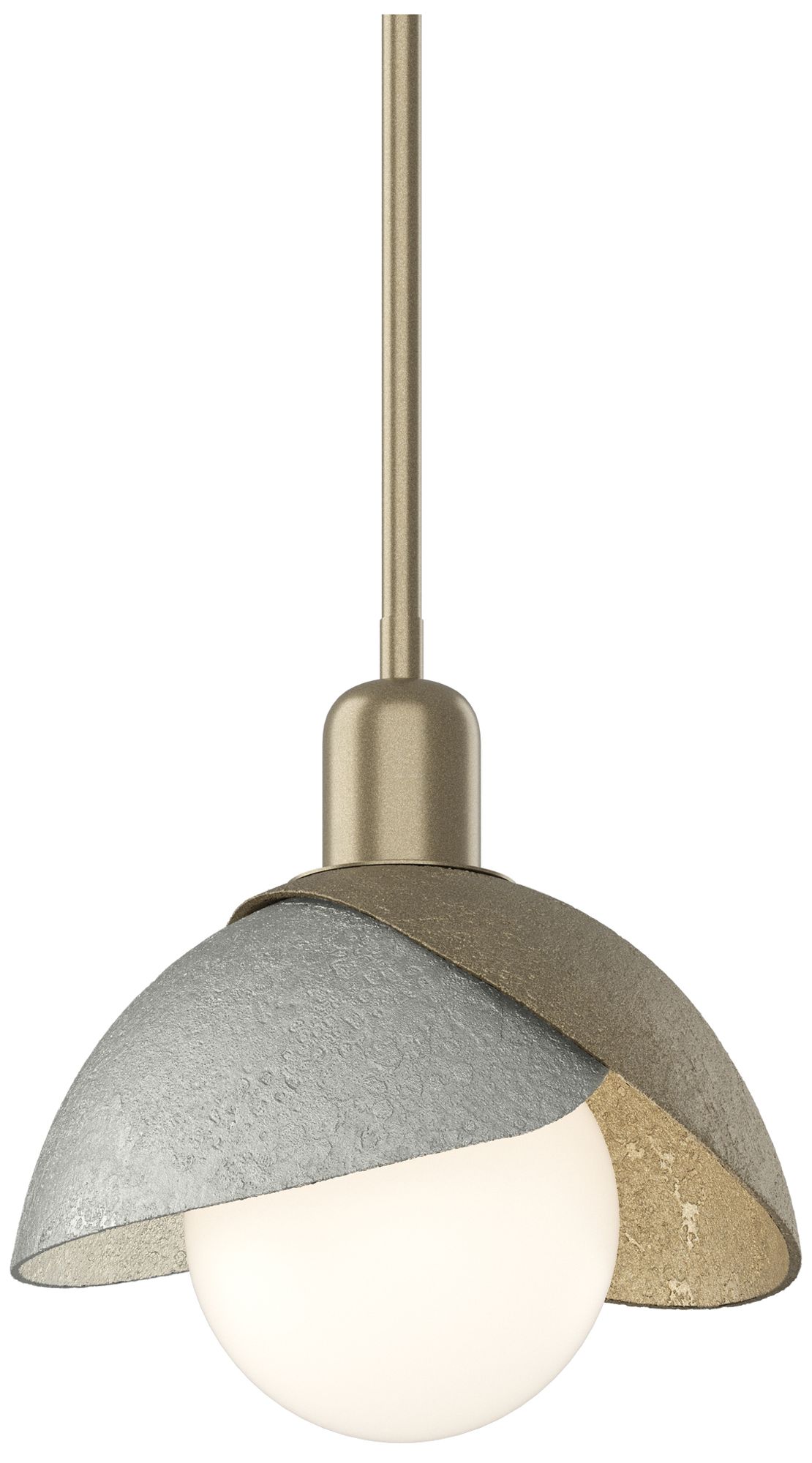 Brooklyn 9" Wide Soft Gold Mini Pendant w/ Sterling
