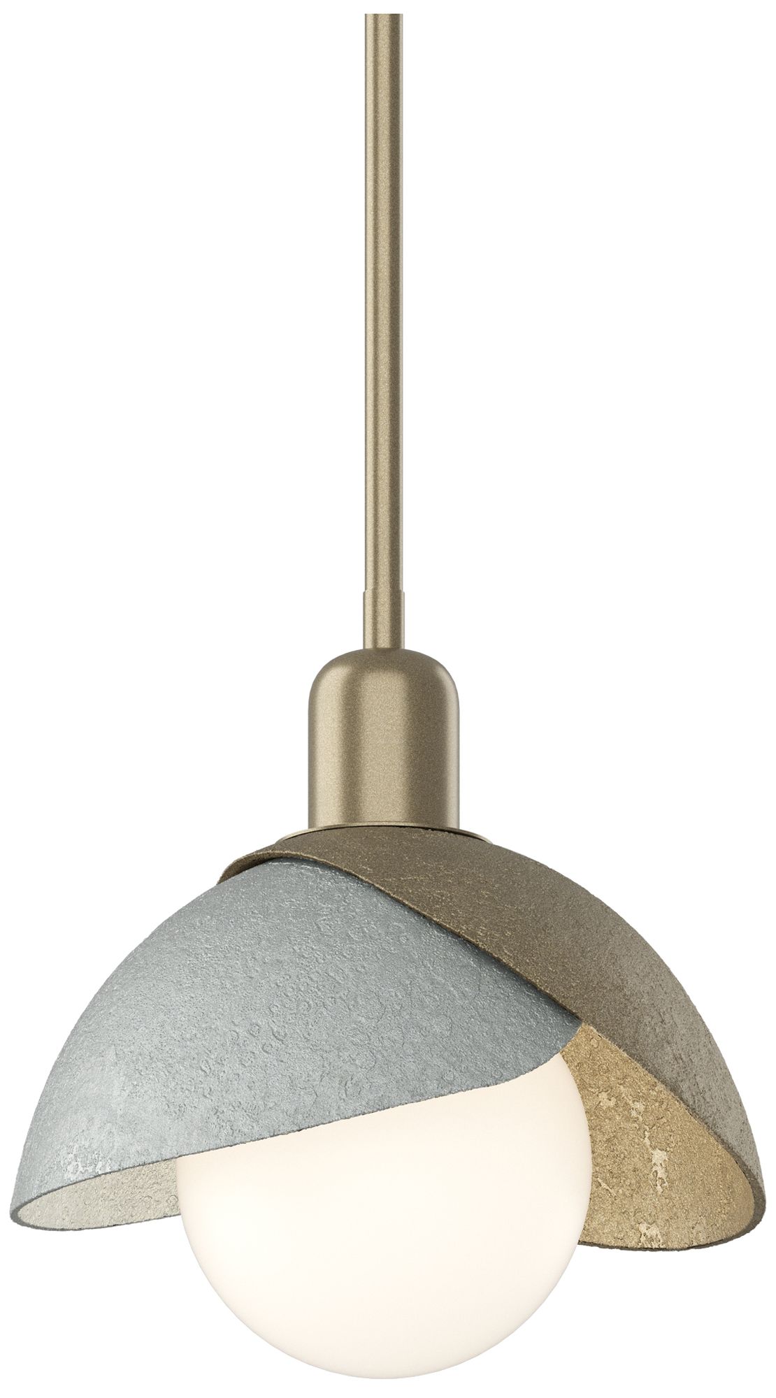 Brooklyn 9" Wide Soft Gold Mini Pendant w/ Vintage Platinum