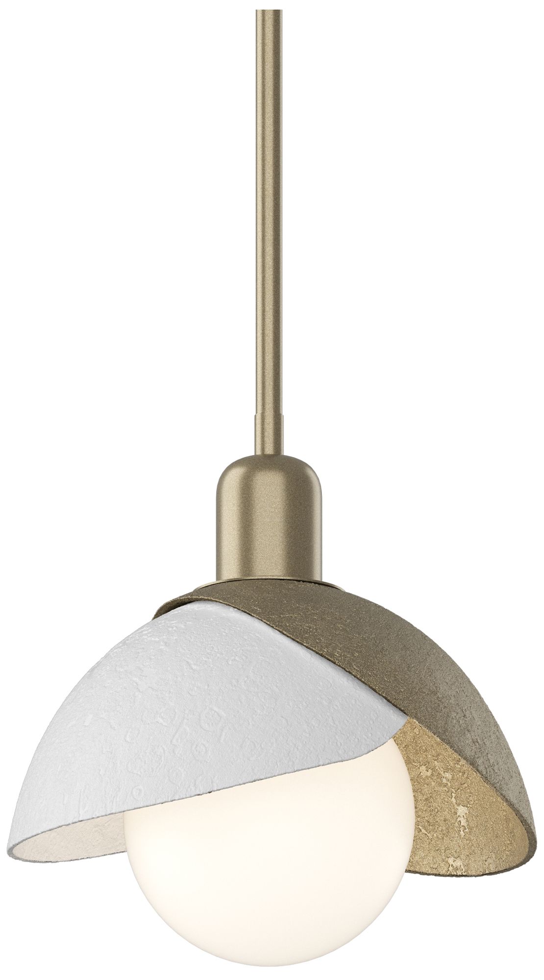 Brooklyn 9" Wide Soft Gold Mini Pendant w/ White