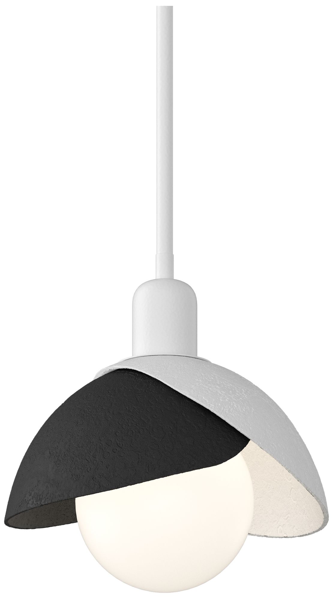 Brooklyn 9" Wide White Mini Pendant w/ Black