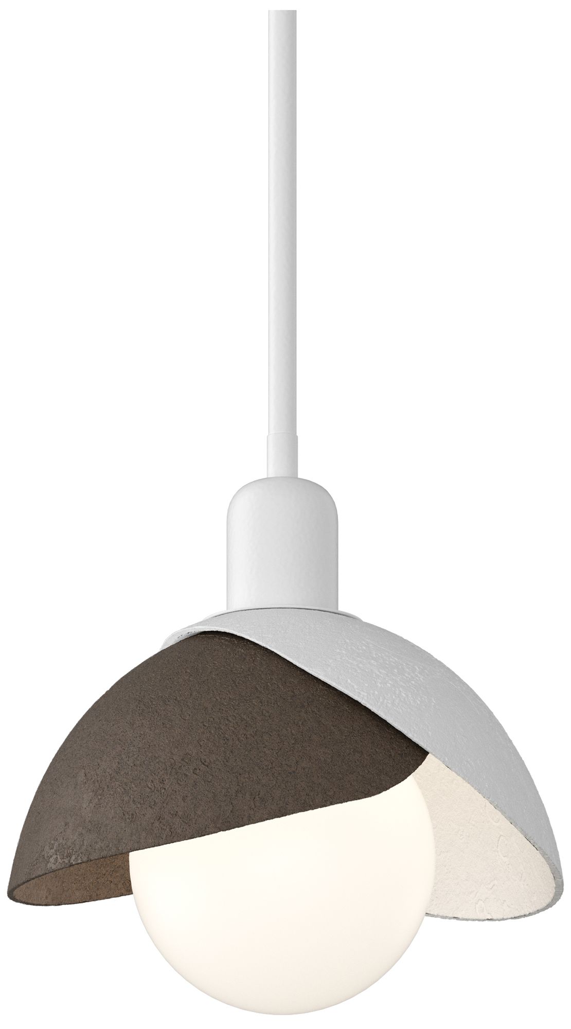 Brooklyn 9" Wide White Mini Pendant w/ Bronze