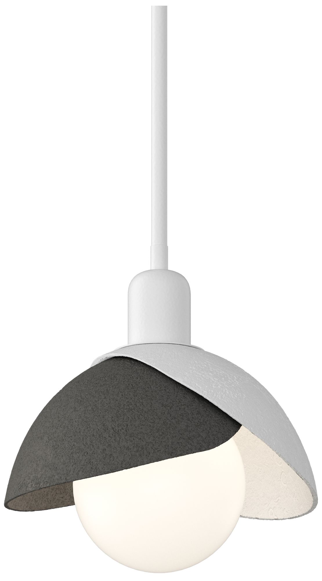 Brooklyn 9" Wide White Mini Pendant w/ Natural Iron