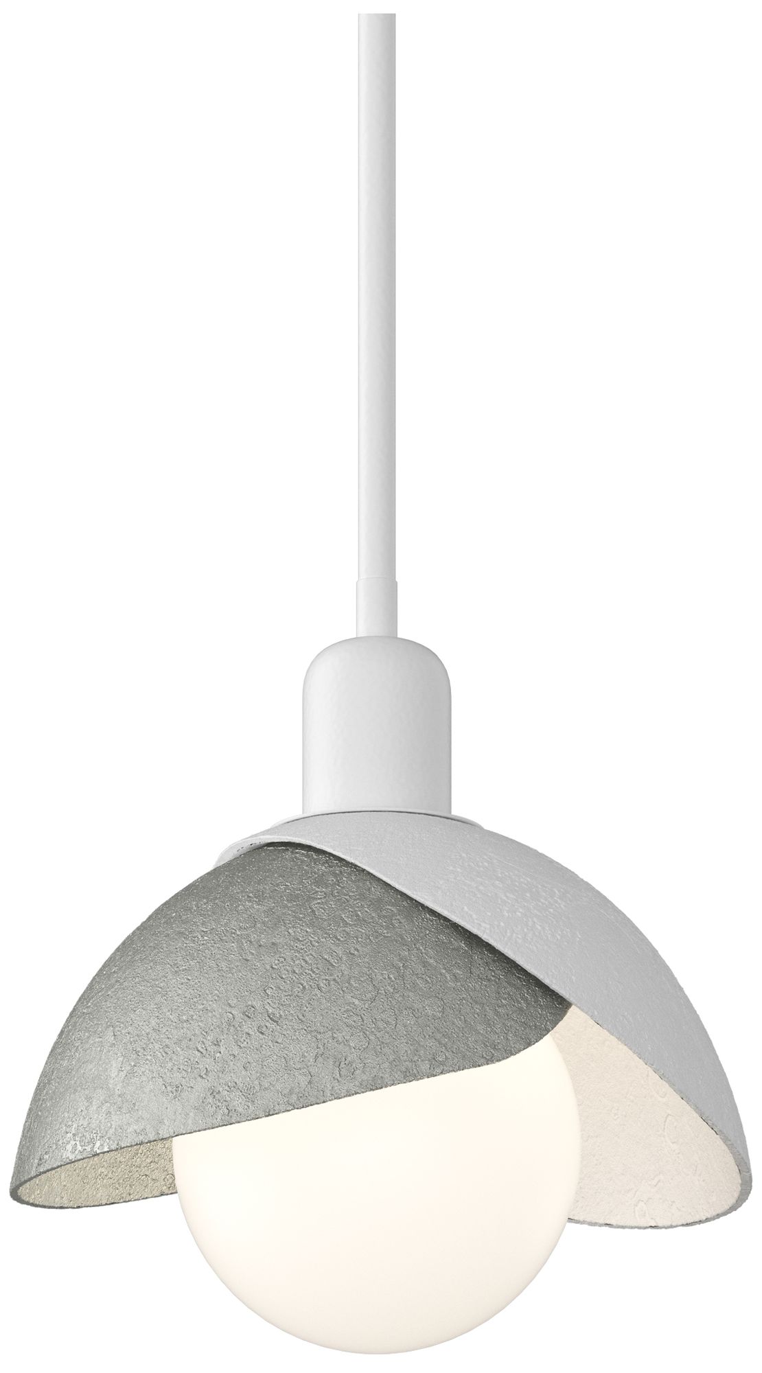 Brooklyn 9" Wide White Mini Pendant w/ Sterling