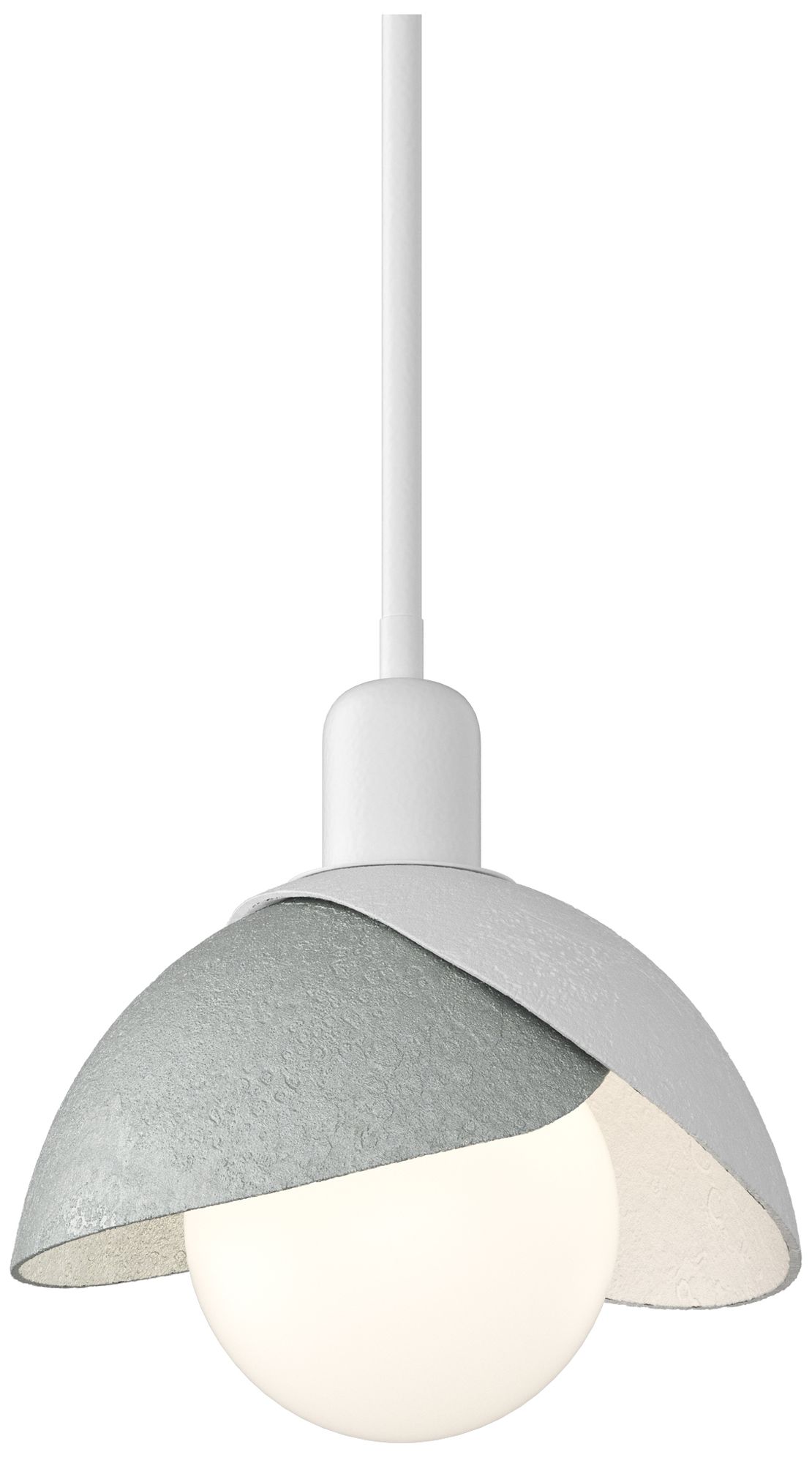 Brooklyn 9" Wide White Mini Pendant w/ Vintage Platinum