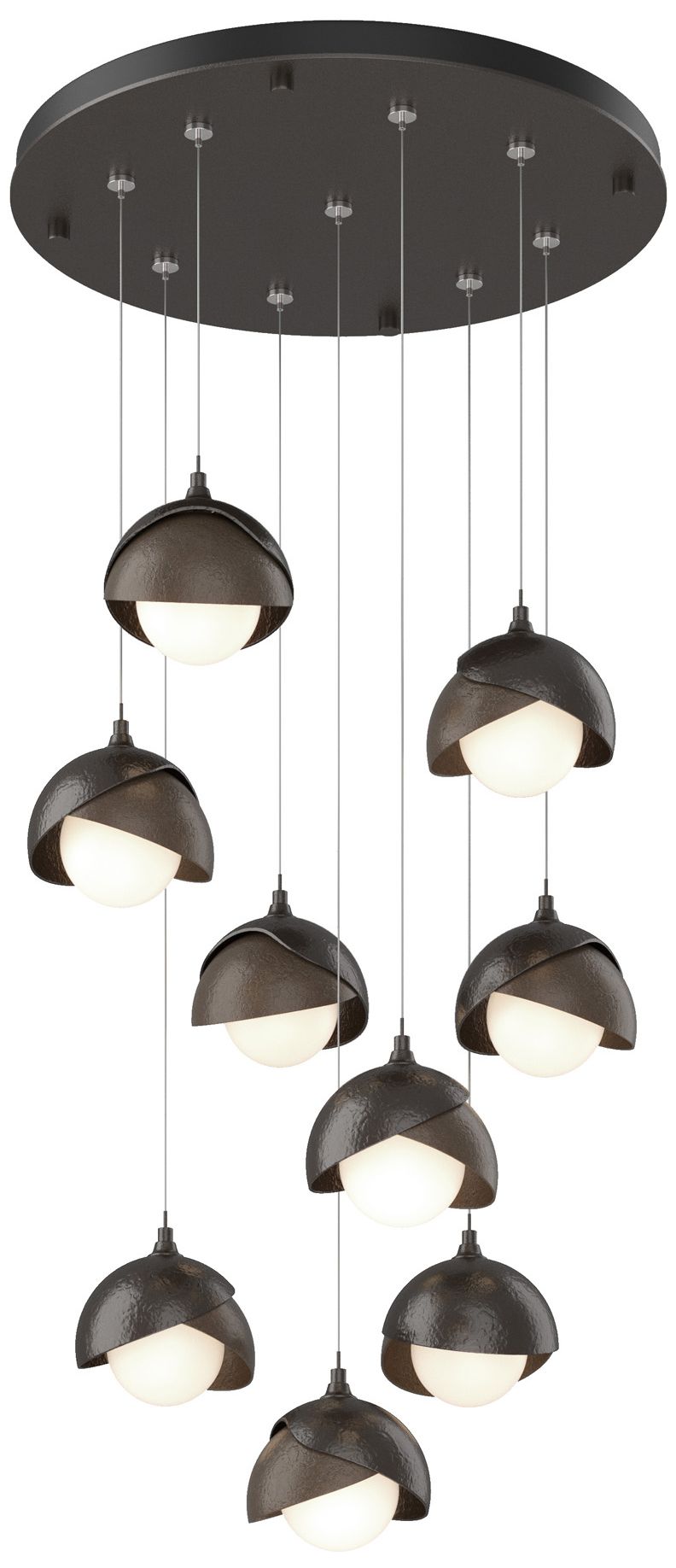 Brooklyn 9-Light Double Round Pendant Oil Rubbed Bronze Opal Made to Order