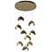 Brooklyn 9-Light Double Shade Round Pendant - Brass - Dark Smoke - Opal