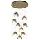 Brooklyn 9-Light Double Shade Round Pendant - Brass - Platinum - Opal