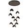 Brooklyn 9-Light Double Shade Round Pendant - Bronze - Black - Opal