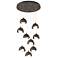 Brooklyn 9-Light Double Shade Round Pendant - Bronze - Bronze - Opal
