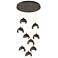 Brooklyn 9-Light Double Shade Round Pendant - Bronze - Dark Smoke - Opal