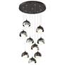 Brooklyn 9-Light Double Shade Round Pendant - Bronze - Platinum - Opal