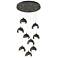 Brooklyn 9-Light Double Shade Round Pendant - Dark Smoke - Iron - Opal