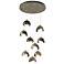 Brooklyn 9-Light Double Shade Round Pendant - Gold - Bronze - Opal