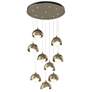 Brooklyn 9-Light Double Shade Round Pendant - Gold - Gold - Opal