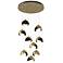 Brooklyn 9-Light Double Shade Round Pendant - Modern Brass - Black - Opal