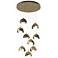 Brooklyn 9-Light Double Shade Round Pendant - Modern Brass - Bronze - Opal