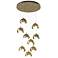 Brooklyn 9-Light Double Shade Round Pendant - Modern Brass - Gold - Opal