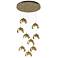 Brooklyn 9-Light Double Shade Round Pendant - Modern Brass - Opal