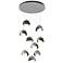 Brooklyn 9-Light Double Shade Round Pendant - Platinum - Iron - Opal