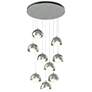 Brooklyn 9-Light Double Shade Round Pendant - Platinum - Sterling - Opal