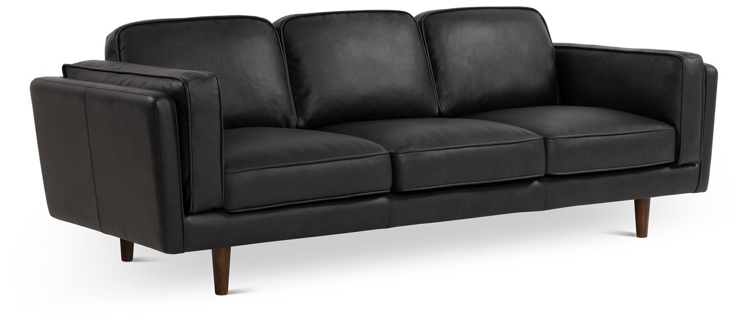 Image 3 Brooklyn 90" Wide Black Sofa more views