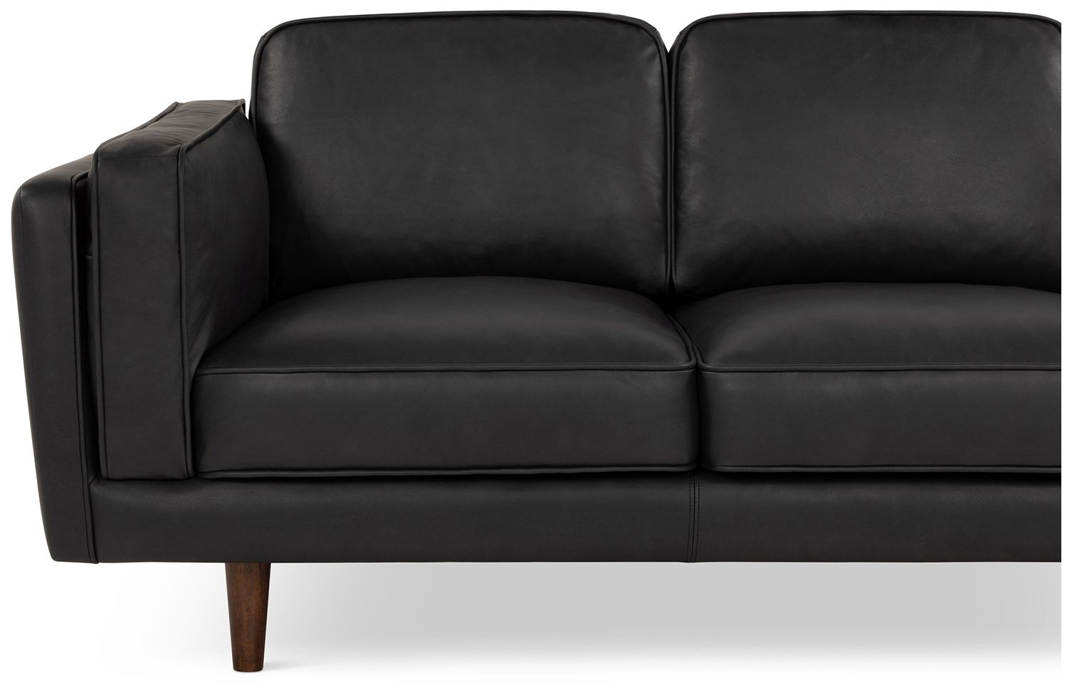 Image 7 Brooklyn 90" Wide Black Sofa more views