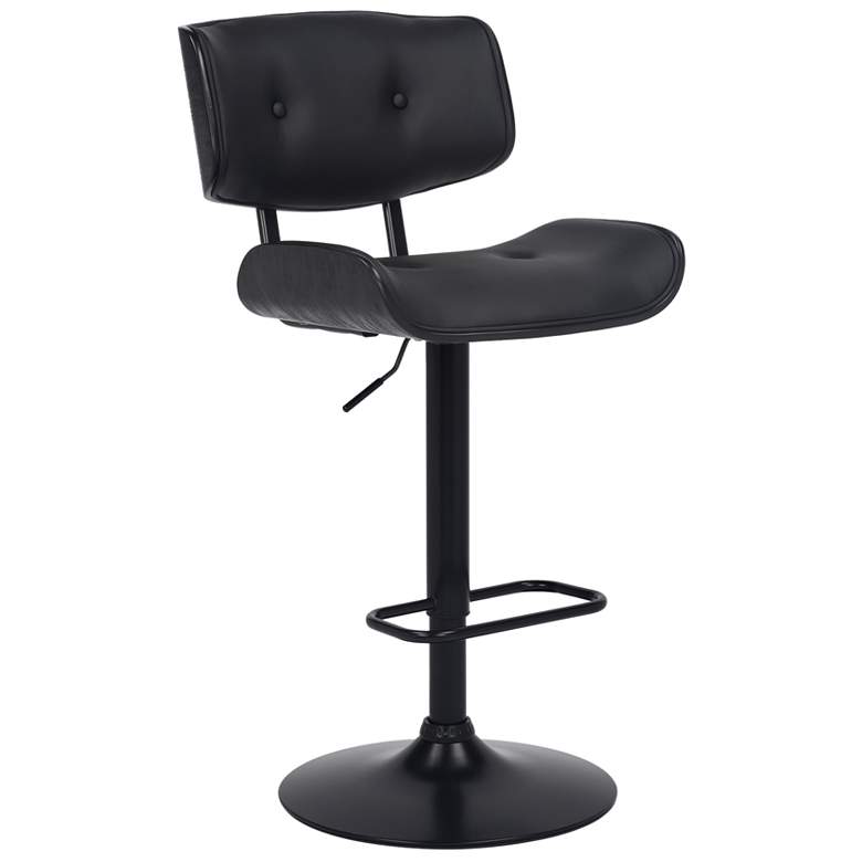 Image 1 Brooklyn Adjustable Swivel Barstool in Black Powder Coated Finish, Black