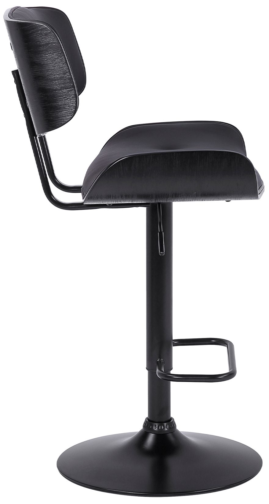 Image 4 Brooklyn Adjustable Swivel Barstool in Black Powder Coated Finish, Black more views