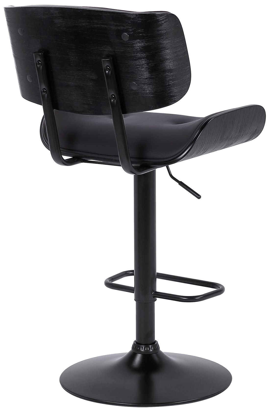 Image 5 Brooklyn Adjustable Swivel Barstool in Black Powder Coated Finish, Black more views