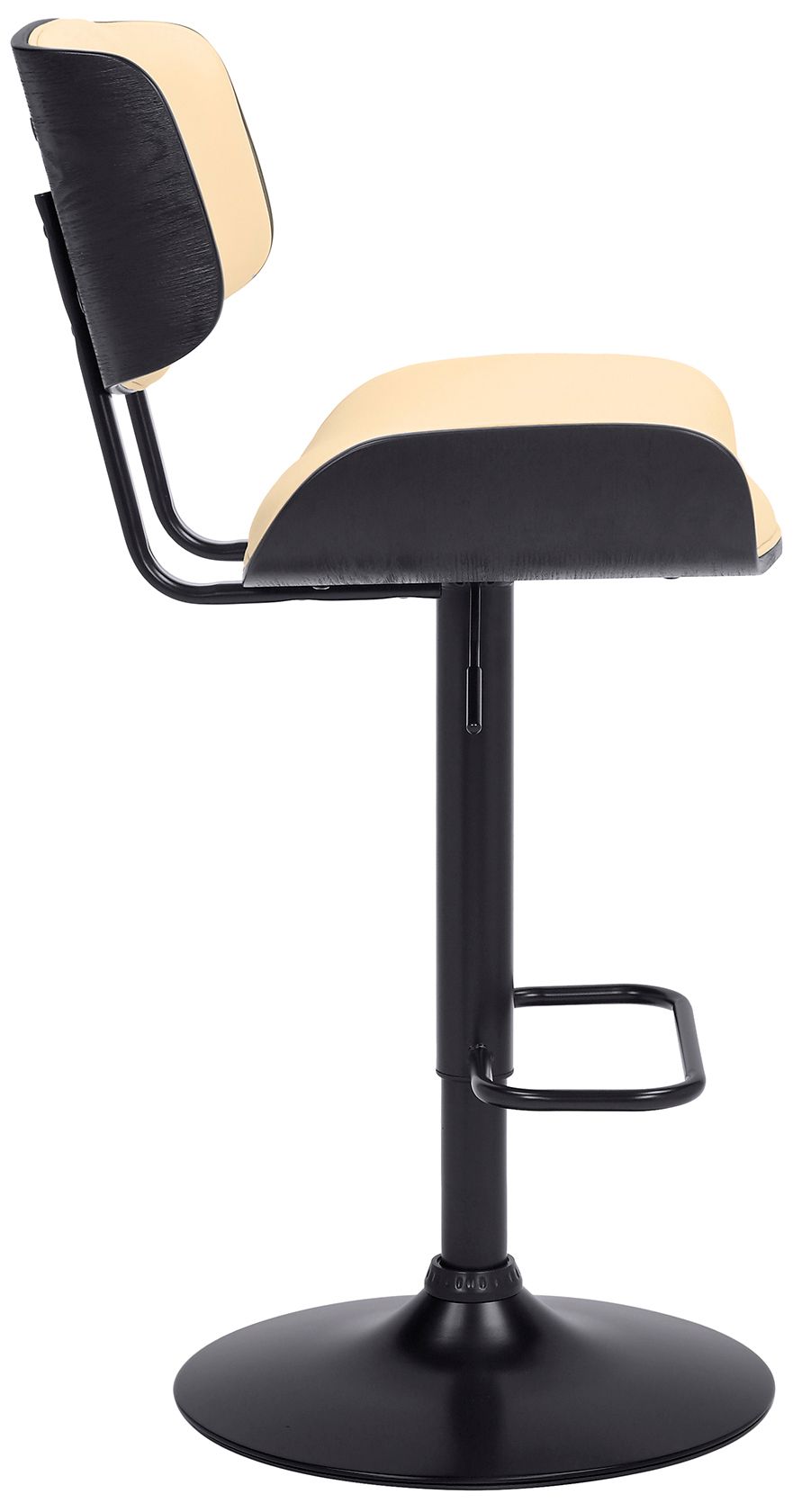 Image 4 Brooklyn Adjustable Swivel Barstool in Black Powder Coated Finish, Cream more views