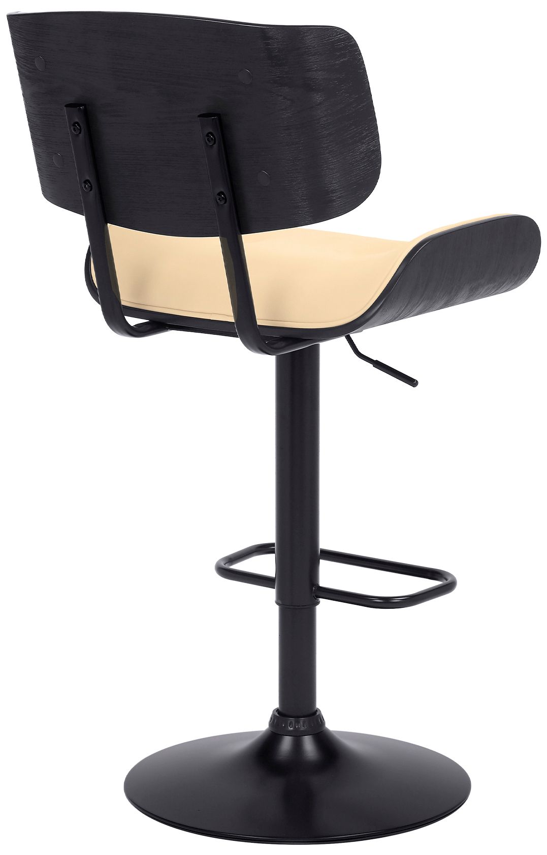 Image 5 Brooklyn Adjustable Swivel Barstool in Black Powder Coated Finish, Cream more views