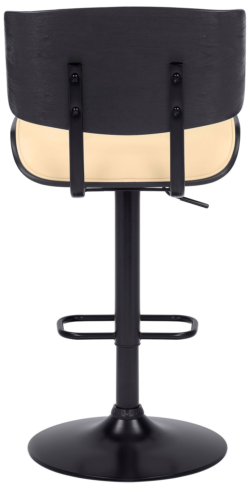 Image 6 Brooklyn Adjustable Swivel Barstool in Black Powder Coated Finish, Cream more views