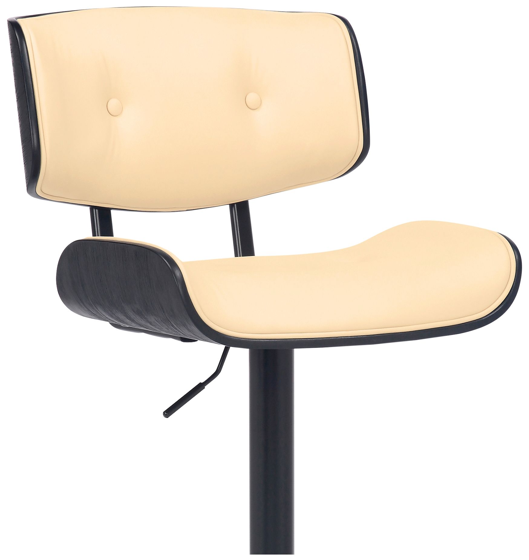 Image 7 Brooklyn Adjustable Swivel Barstool in Black Powder Coated Finish, Cream more views