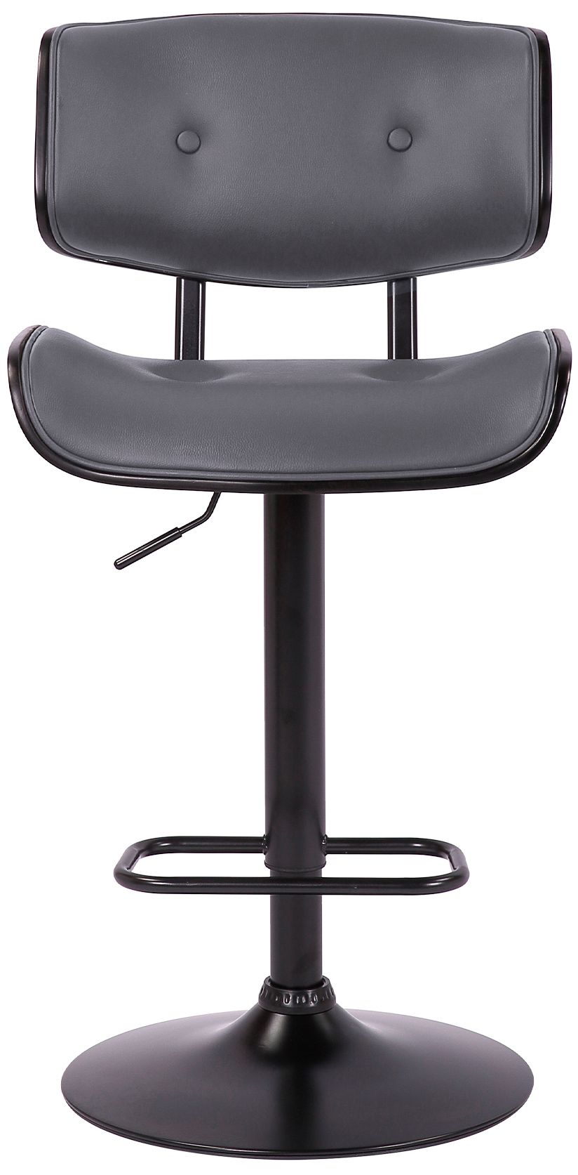 Image 3 Brooklyn Adjustable Swivel Barstool in Black Powder Coated Finish, Gray more views