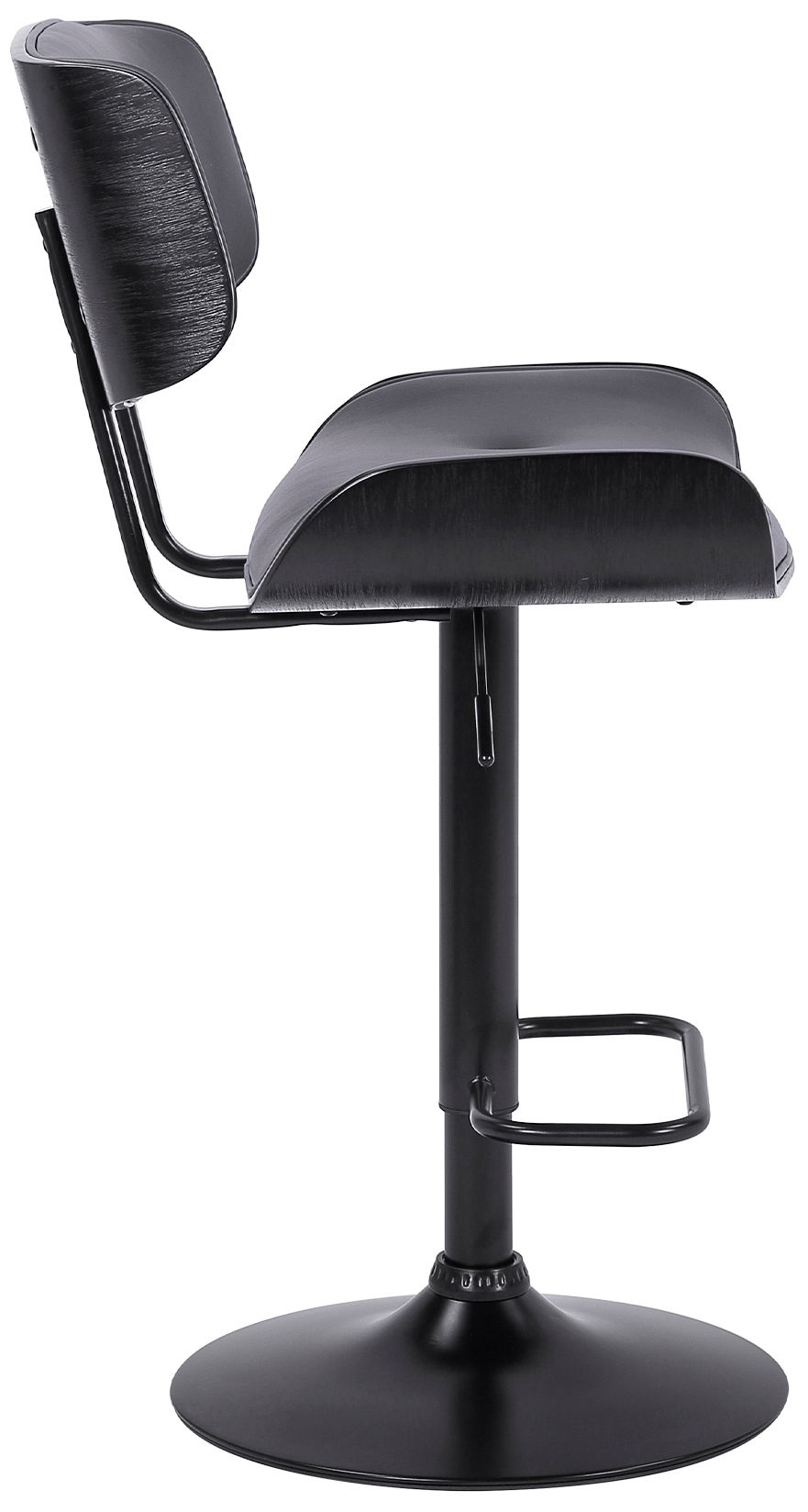 Image 4 Brooklyn Adjustable Swivel Barstool in Black Powder Coated Finish, Gray more views